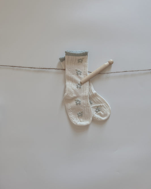 Marga Embroidered Socks - Sky