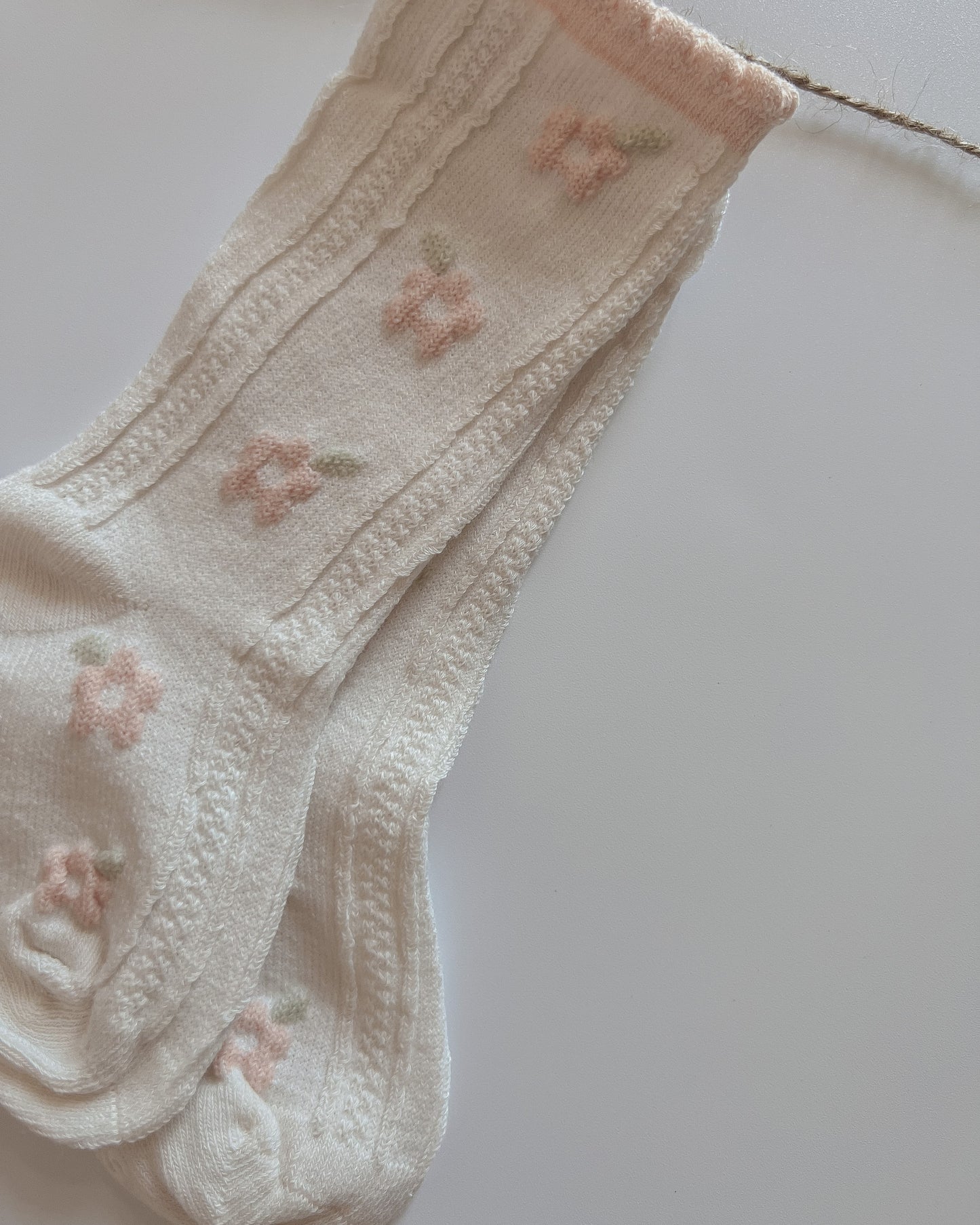 Marga Embroidered Socks - Peach