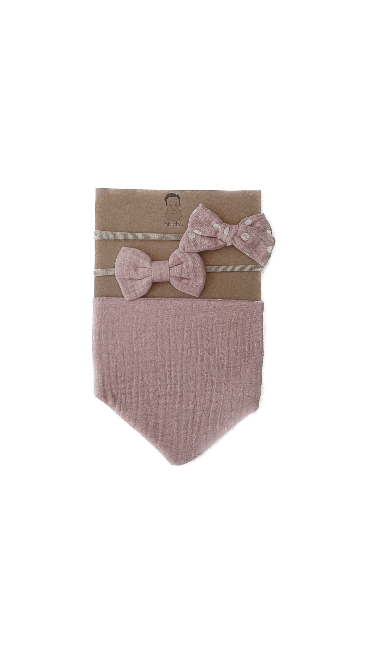 Blush Polka Bib Set