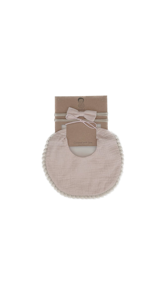 Tassel Bib Set - Baby Pink