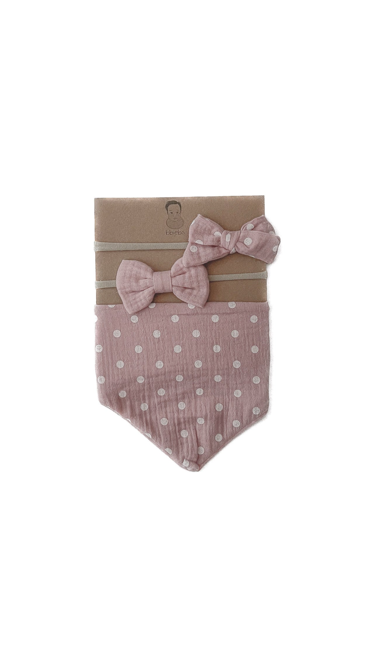 Blush Polka Bib Set