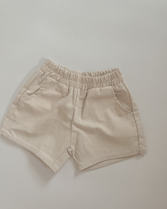 Maverick Linen Shorts - Sprinkled Beige