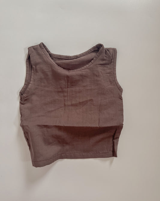 Hunter Linen Top - Coffee